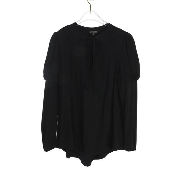 Express Puff Shoulder Long Sleeve V-Neck Blouse Small Twee Chic Small - Picture 4 of 9